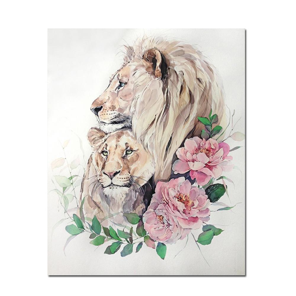 Африканский лев, семейный эскиз, настенные художественные постеры и принты, холст, картины с животными на стене, изображения льва, домашний декор