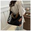 Новинка 2024 года, модная повседневная сумка большой емкости, универсальная парусиновая сумка через плечо, сумка для покупок