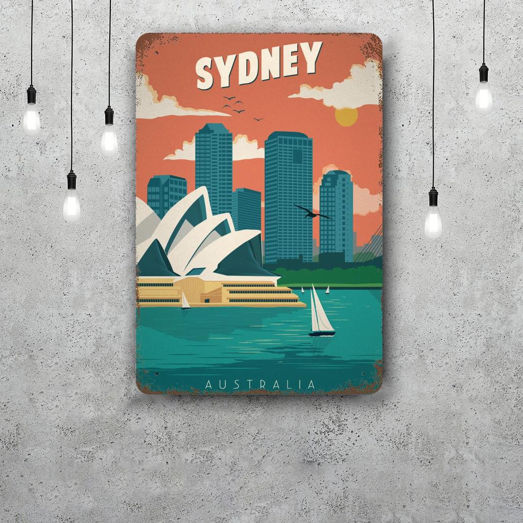 city Retro Vintage Tin Sign Poster Decorative Plaque Metal Plate Wall Decor