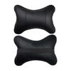 1pcs Car Neck Pillows Both Side Pu Leather Pack Headrest For Head Pain Relief Filled Fiber Universal Car Pillow