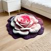 Пион Коврик для пола 3D Визуальный эффект Цветочный ковер Впитывающий коврик для ванной с нескользящей основой для гостиной кухни прихожей