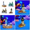 Aquariums Landscape Artificial Castle Lighthouse Fish Tanks Landscaping for Shrimp Breeding Landscape Ornaments Craft