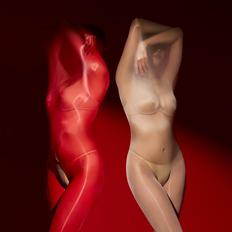 Женский сексуальный спальный мешок Масляный глянцевый прозрачный Интерактивные чулки для тела для пары Ультраэластичное нижнее белье Прозрачное нижнее белье