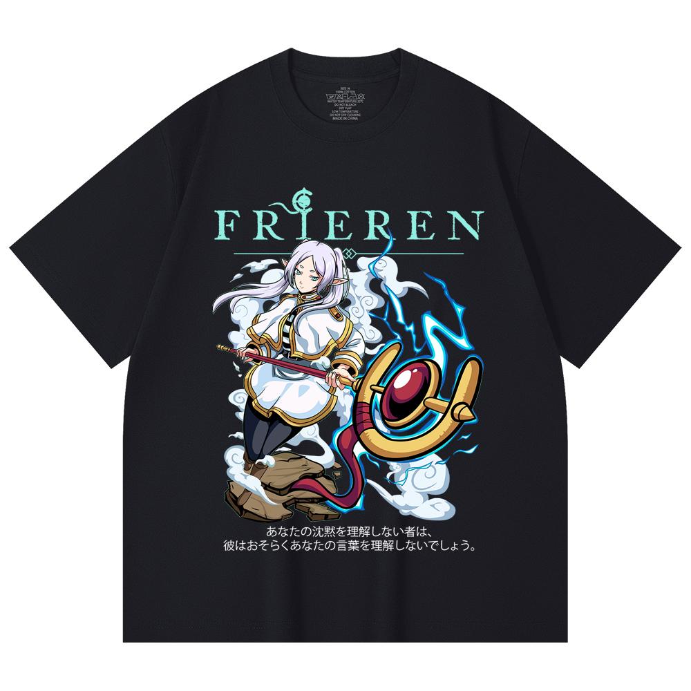 230 Gsm 100% Cotton Frieren V5 Print Unisex Heavy Cotton T Shirt