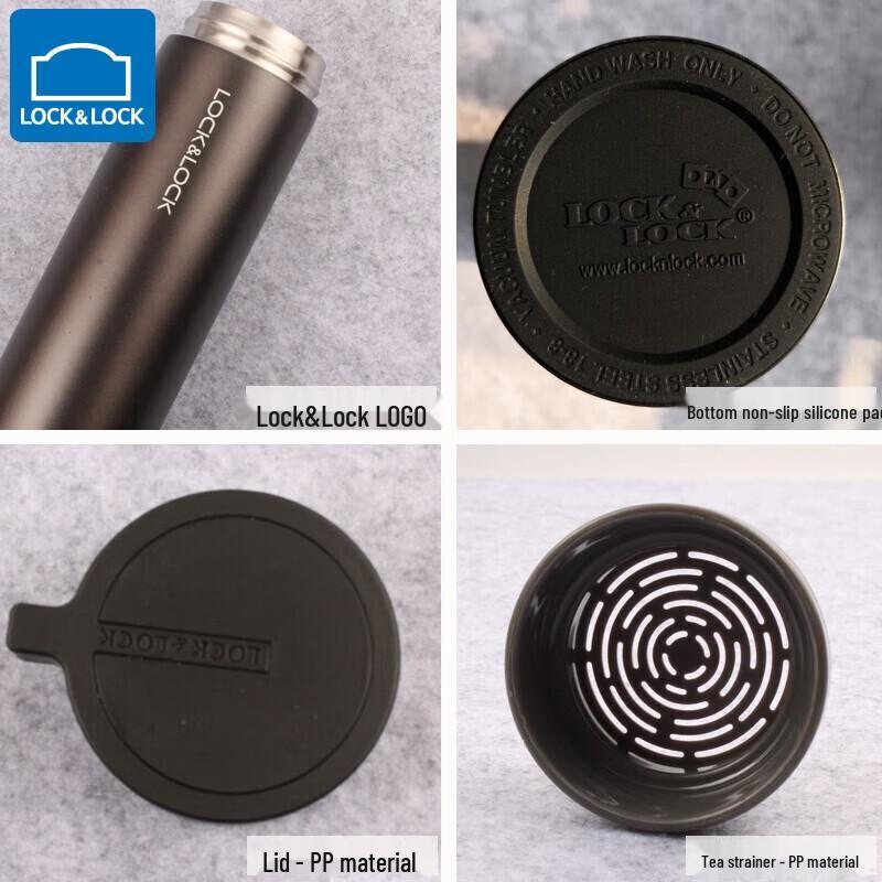 LOCK&LOCK LHC4121 400ML Business Style Stainless Steel Insulated Mug
