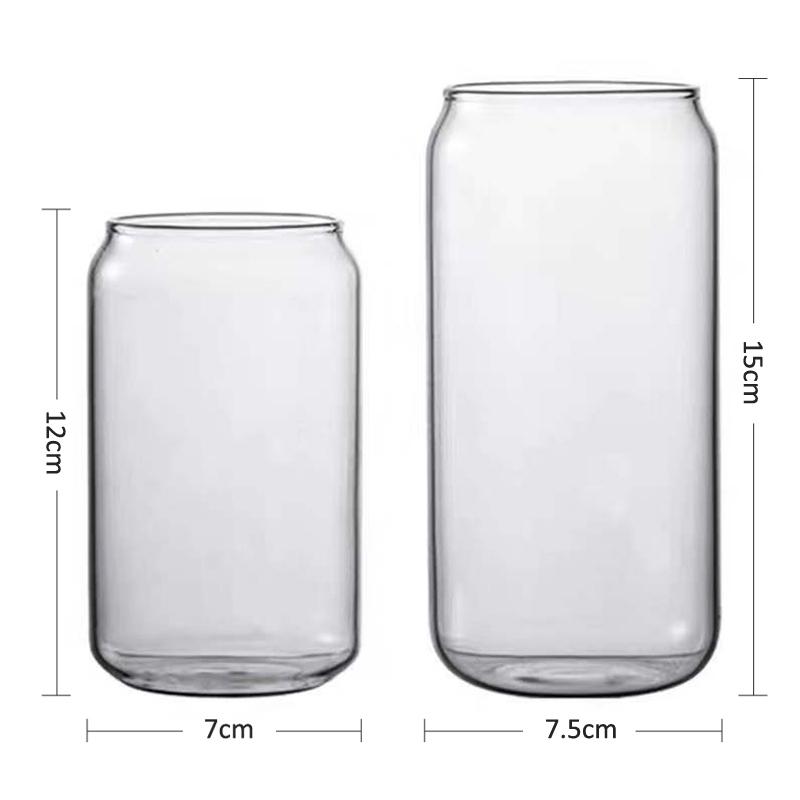 Cola Can Shaped Glass Cup Transparent Glass Coffee Cup Bubble Tea Mug Juice Milk Drinking Mug Bar Cocktail Beer Cup 400ml/550ml