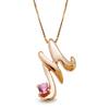 Initial Birthstone Pink Gold Alphabet Pink Tourmaline [Miwa Houseki] [M] Necklace, October,