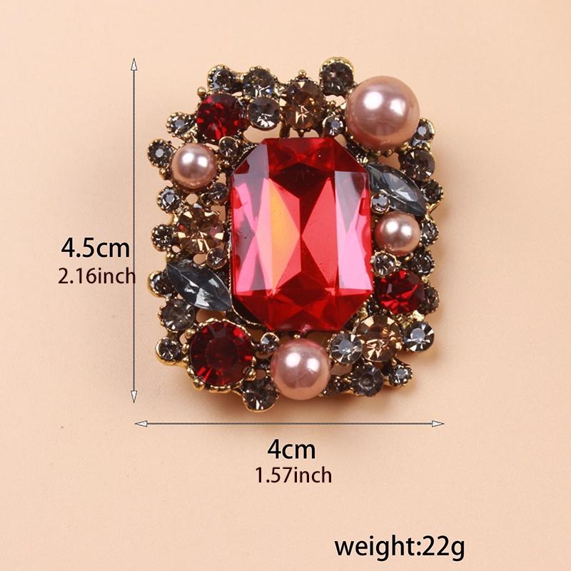 Женская модная классическая квадратная брошь с жемчугом и кристаллами, роскошные винтажные значки со стразами, женские ретро-пальто, булавки для одежды, ювелирные изделия в подарок