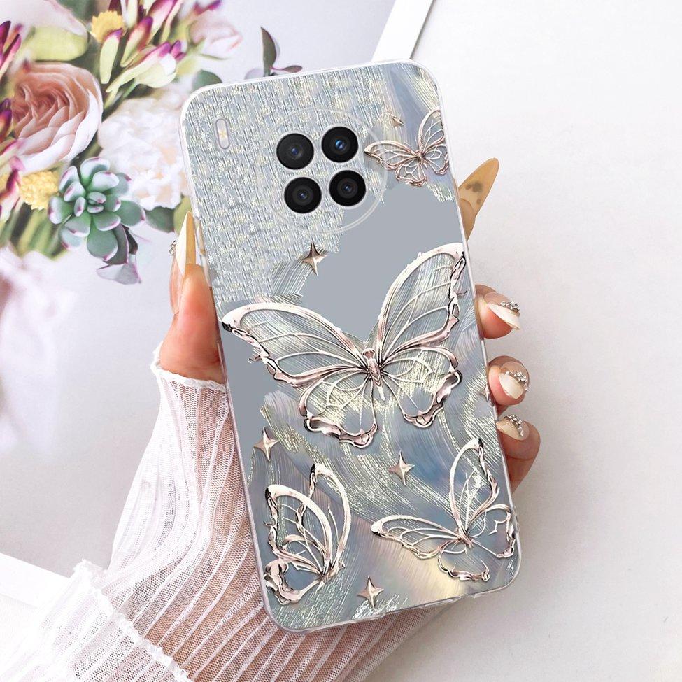 Cover For Huawei Nova 8i Case Cute Cat Fashion Butterfly Funny 2D Painted Casing NEN-L22 NEN-LX1 NEN-LX3