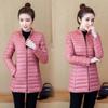Зимняя пуховая куртка женская средней длины, стеганая куртка большого размера, легкая стеганая куртка, повседневная женская одежда для мам, модная куртка