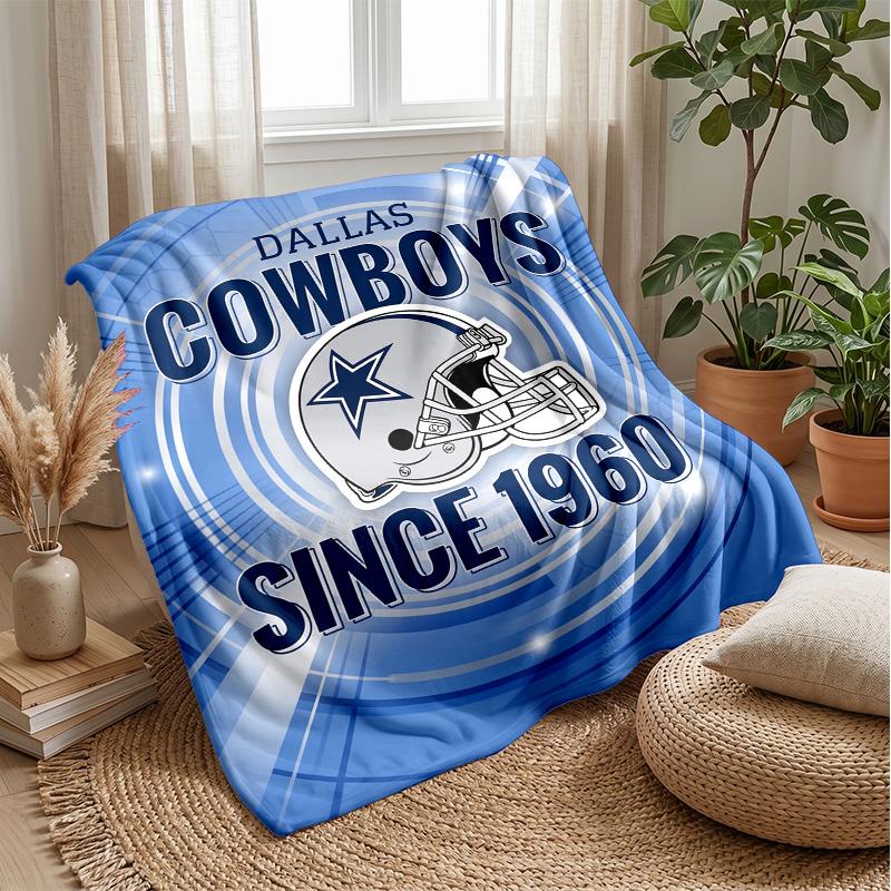 Dallas Cowboys Flannel Fleece Blanket Cozy Warm Throw Blanket For Couch Bed Travel All Season Use