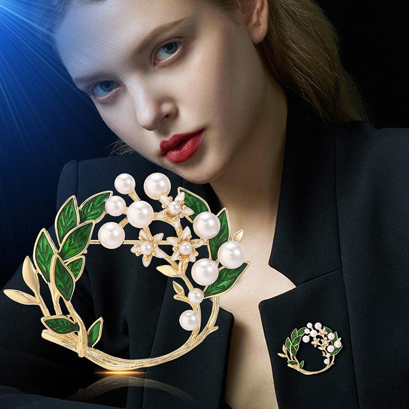 Корейская мода эмаль гардения цветок броши для женщин роскошный дизайн жемчуг повседневная офисная брошь булавка ювелирные изделия подарки для девушки