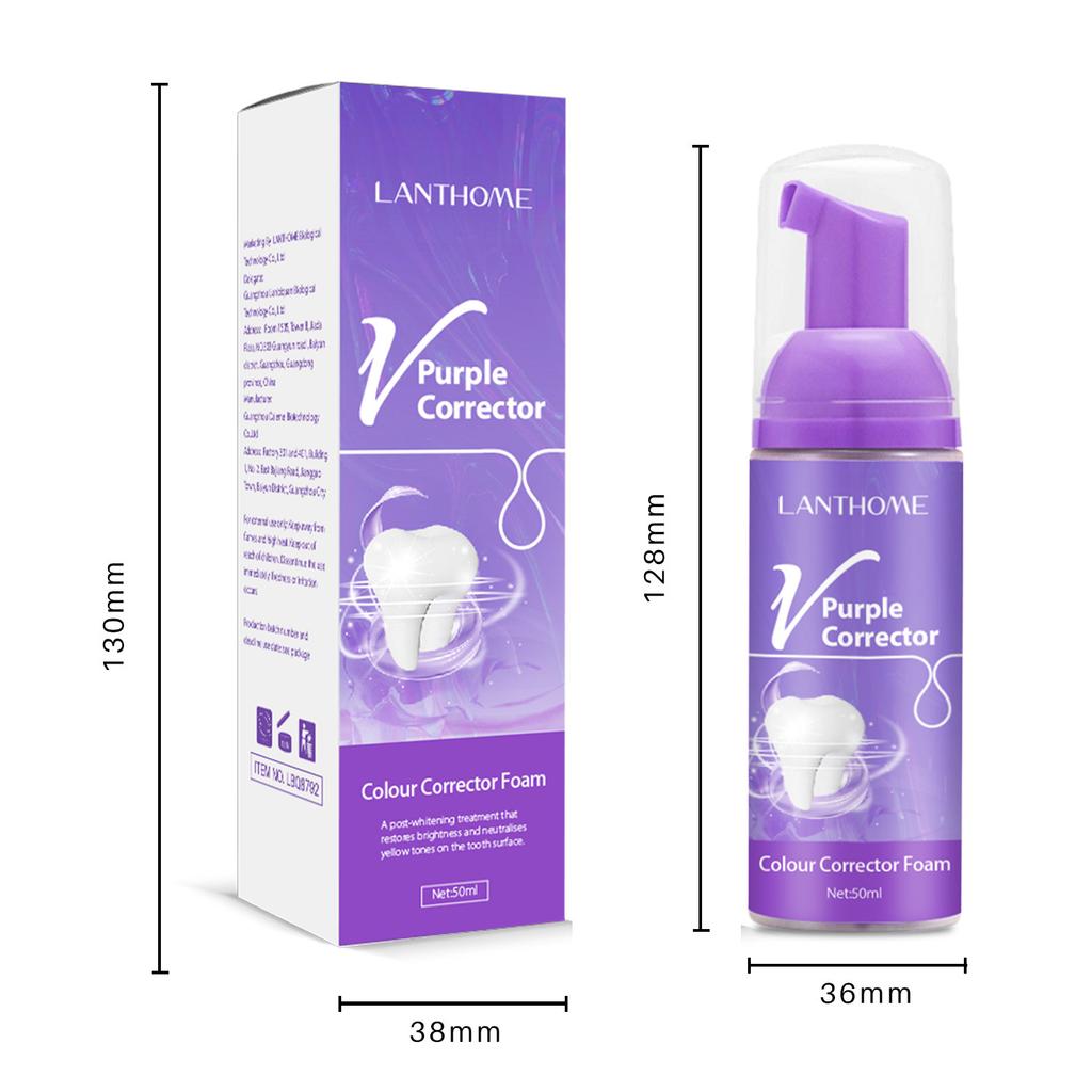 LianBiQuan Lanthome Purple V Mousse Teeth Cleaner Fresh Breath Mint Flavor