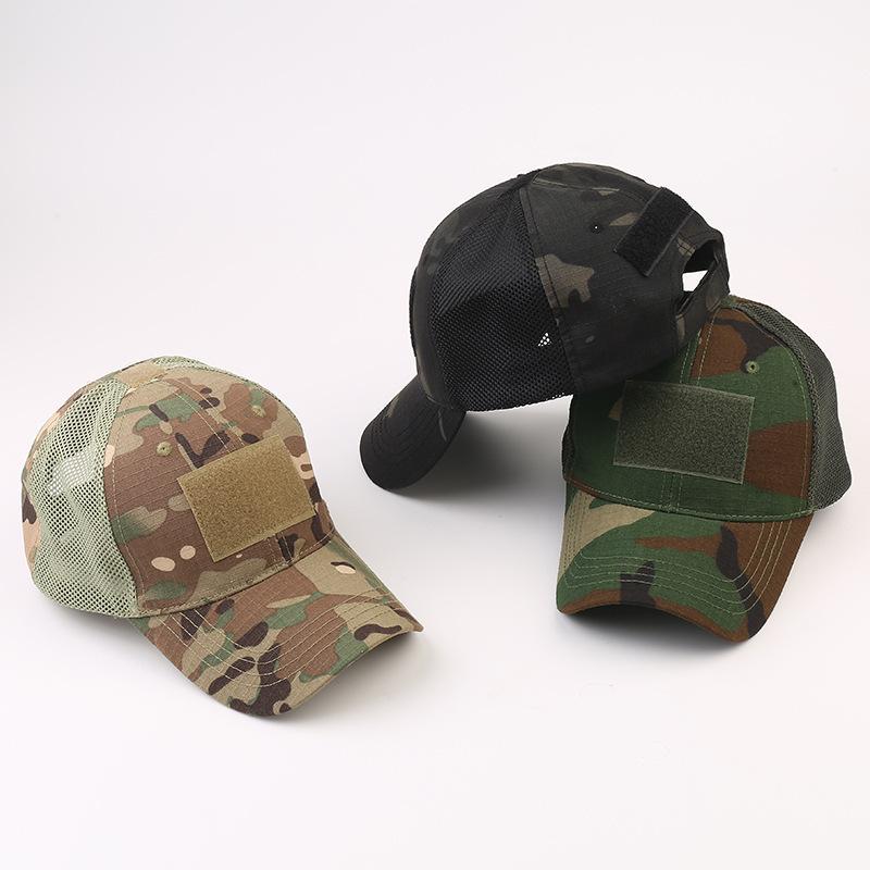 Summer Cap Anti-Uv Outdoor Tactical Fan Duck Cap Quick-Drying Suit Mesh Visor Cap Baseball Adjustable Camouflage Cap Breathable