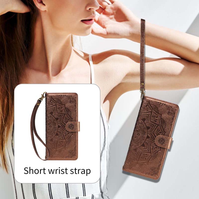 Кожаный чехол-книжка для Motorola Moto G56 G86 G57 G67 G77 G06 Power G15 G05 G35 G55 G75 G85 5G с рисунком Мандала Цветок