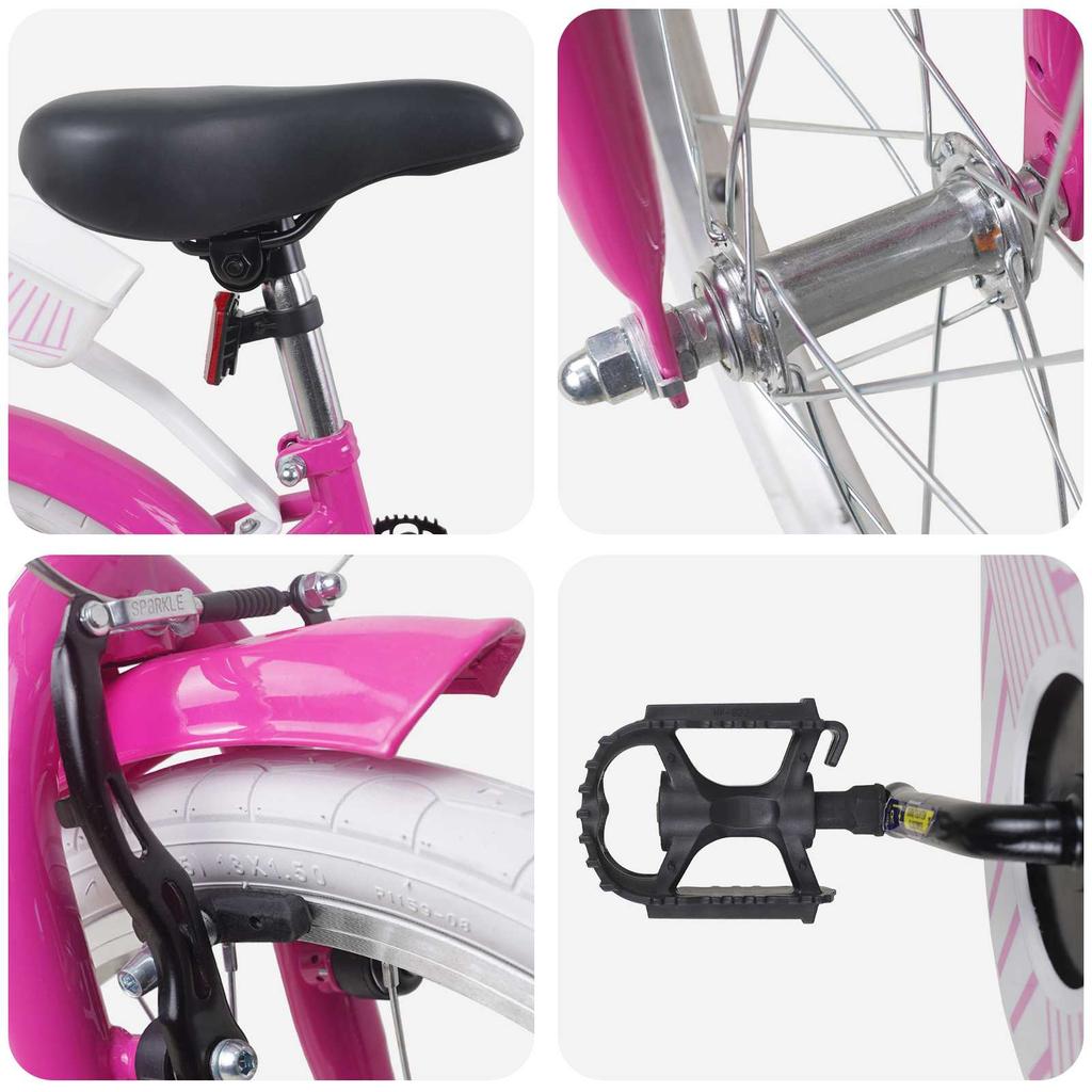 Kids Bike 18 Inch for Ages 5 7 Dark Pink