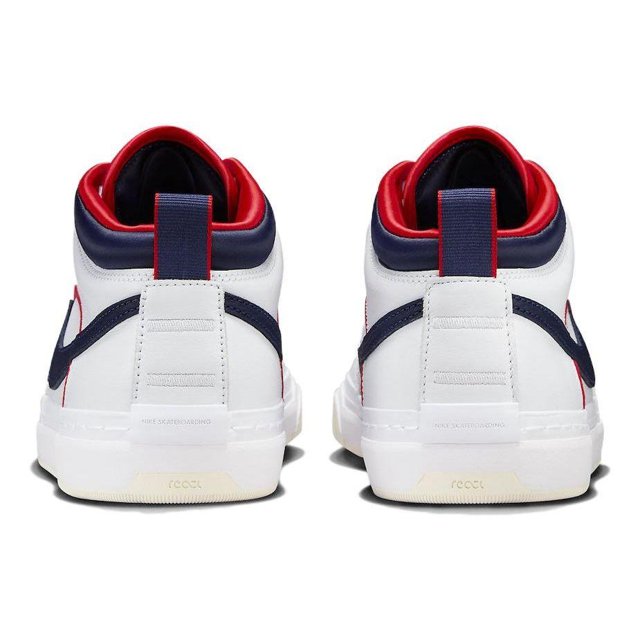 Nike React Leo SB White Midnight Navy Кроссовки унисекс Университет-красный FD0268-100