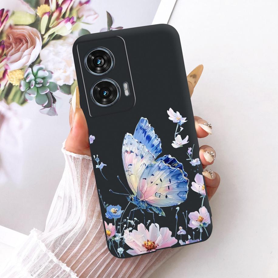 Чехол Для Motorola Edge 50 Fusion Чехол XT2429-1 Популярный Цветок Мягкий Черный Силиконовый Чехлы Для Телефона Для Motorola G96 5G MotoG96 Funda