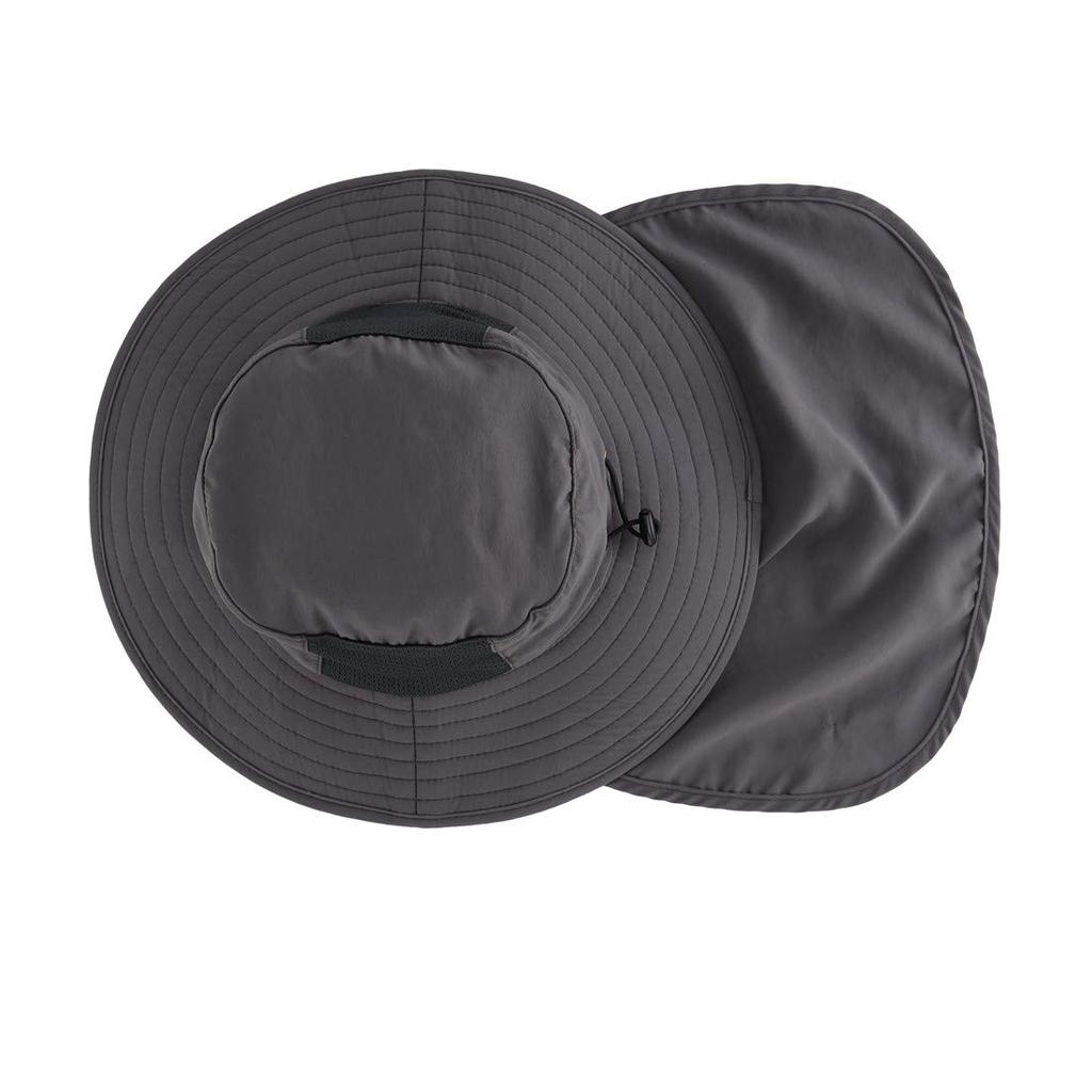 Детская летняя кепка с клапаном UPF, быстросохнущая, широкополая шляпа от солнца, шляпа с защитой от УФ-лучей, шляпа сафари для малышей (Подключите их) 50+ (Темно-серый)