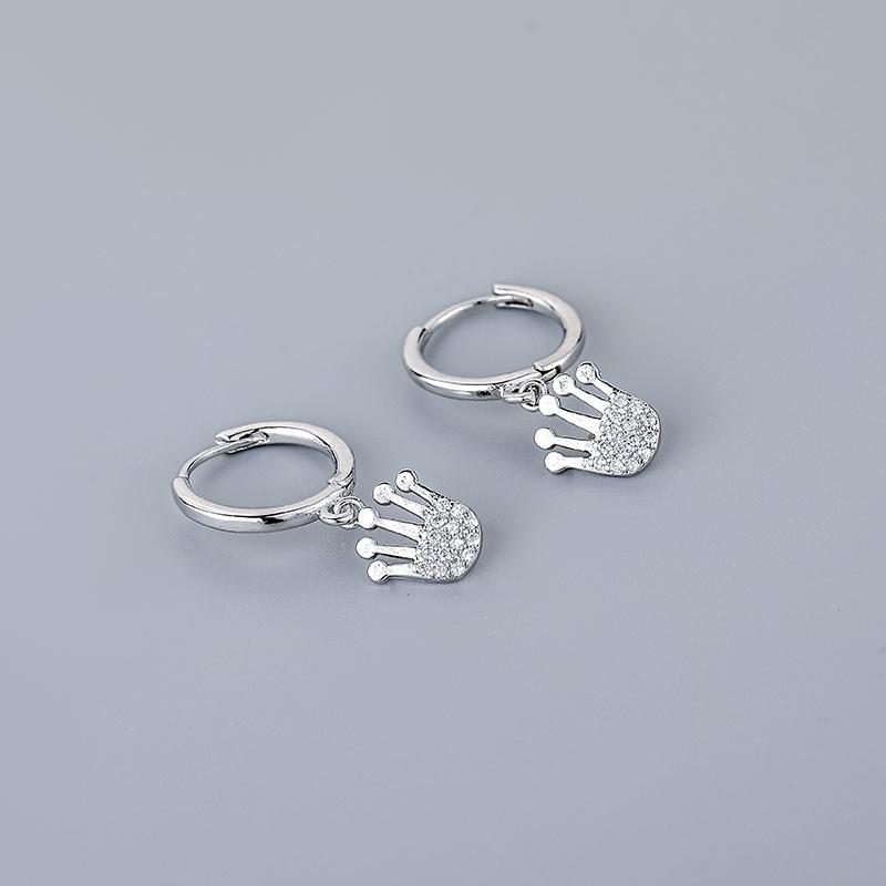 ANENJERY Модные серьги-кольца с кубическим цирконием, крестом, звездой и Луной, серьги-кольца для женщин, серьги золотого, серебряного цвета, ювелирные изделия Pendientes