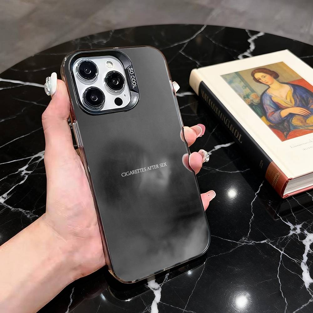 C-Сигареты A-После Секса Абстрактная Группа Чехол для Телефона Для iPhone 17,16,15,14,13,12,11 Plus,Pro Max,XS,Цветной Серебристо-Черный Чехол