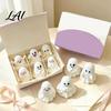 Unique Office Supplies 6Pcs Halloween Ghost Figurine Cute Pen Holder Miniature Desk Decor Funny Healing Statues Pencil Stand Ornament Creative