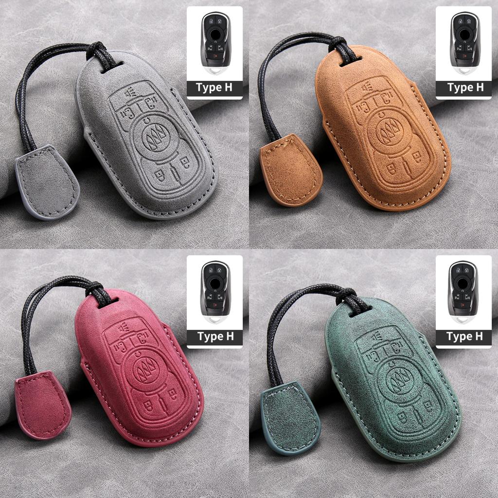 Leather Car Remote Key Case Cover Shell for Buick Verano Envision Avenir Lacrosse Regal Encore Excelle Enclave Anthem Cascada