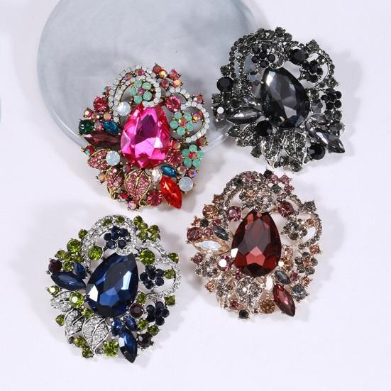 Брошь в богемном стиле, инкрустированная искусственным кристаллом, роскошная классическая темпераментная универсальная большая стеклянная брошь из искусственного хрусталя, ювелирные изделия