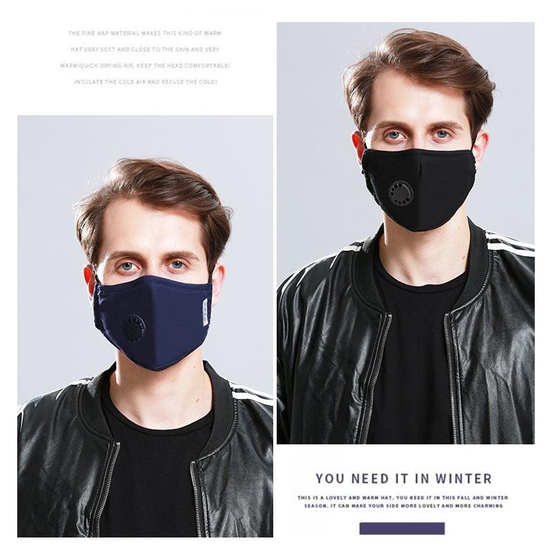 Взрослая хлопковая маска для лица респиратор стираемые многоразовые клапаны маски для рта с активированным угольным фильтром Pm2.5 маска Pm052