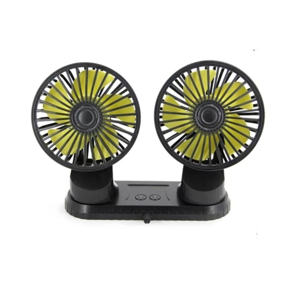 Low Noise Universal Cooling Fan 360° Rotatable Dashboard Air Circulator Fan Dual Head Fan Desktop