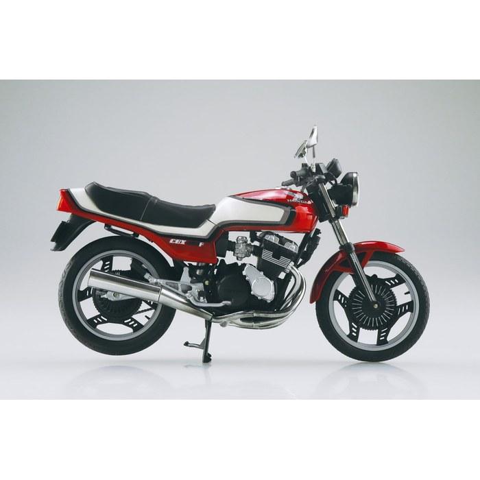 Aoshima 1/12 Honda CBX400F Completed Bike Model - Candy Aloha Red/Pearl Shell White