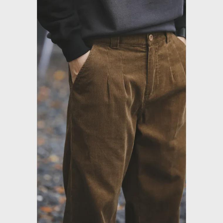Men's Loose Straight Corduroy Wide-Leg Pants - Trendy Japanese Retro Cotton Workwear Trousers