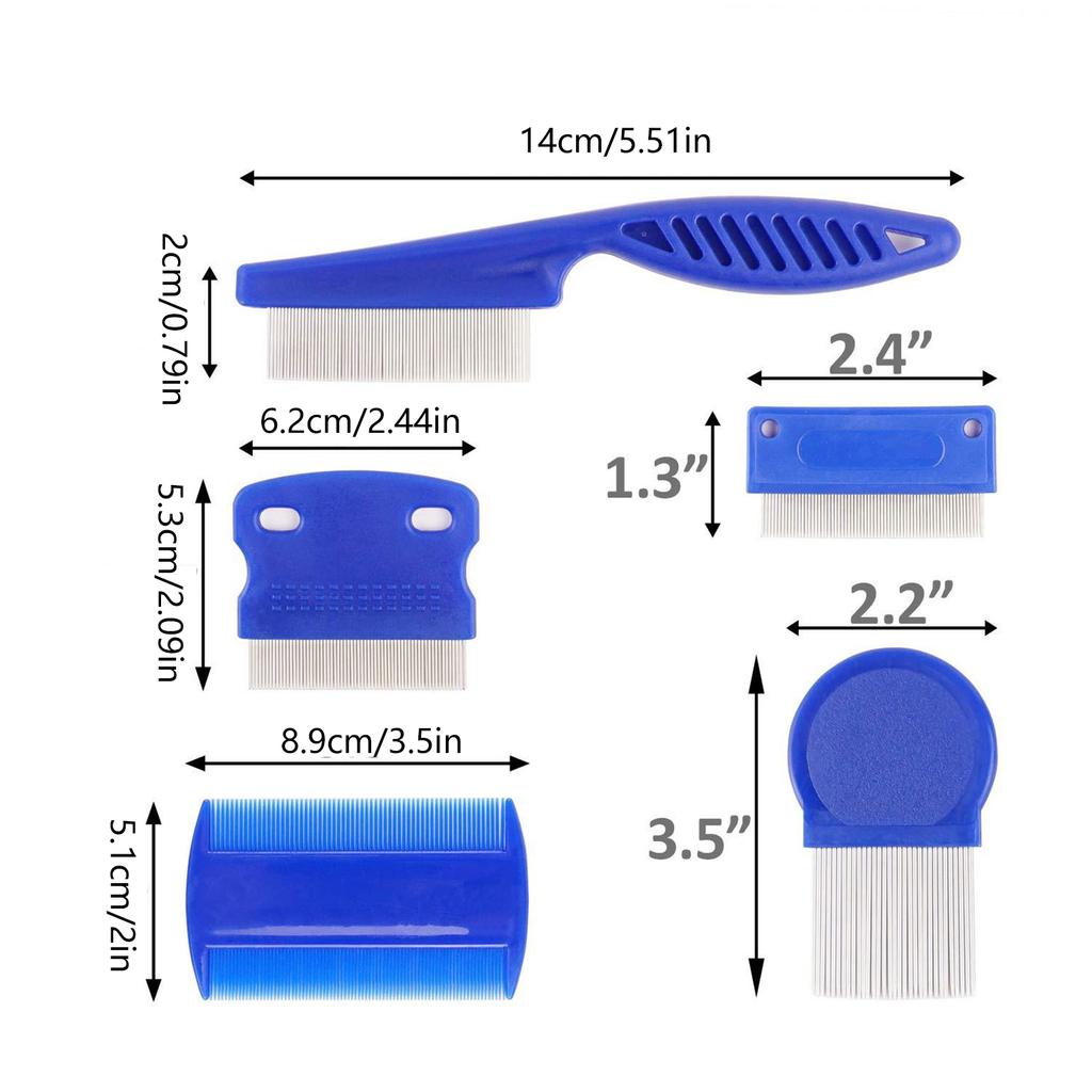 4pcs/set Flea Comb for Cat Dogs Comfort Flea Hair Grooming Tools Deworming Brush Short Long Pets Hair Fur Remove
