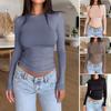 Women's T-Shirt Spring Summer Y2K Casual Solid Color Slim Top Ladies
