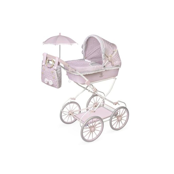 Poussette de poupées pliable - DE CUEVAS TOYS - Sophie - Rose - 81x80x42 cm - Guidon réglable - Structure pliable