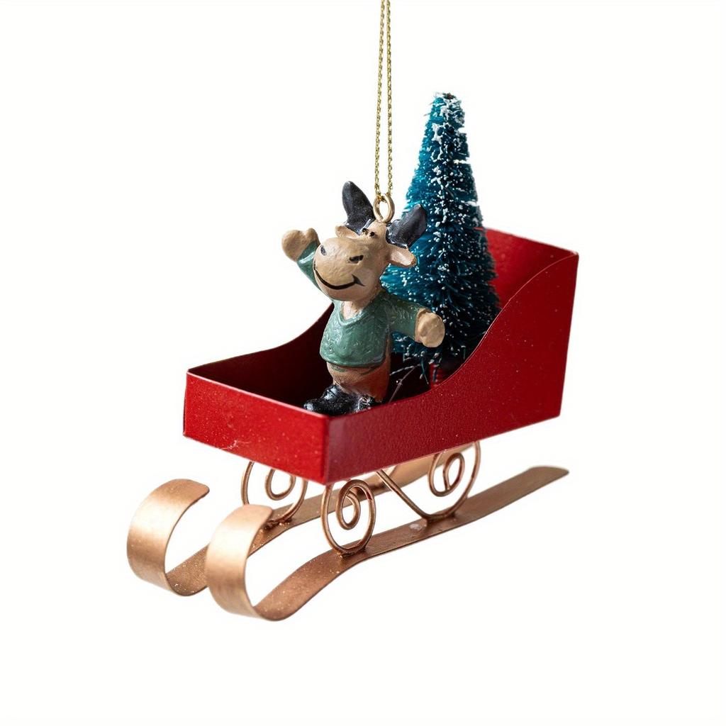 1 шт. Креативный Санта-Клаус, Снеговик, Лось и Сани Кованое железо Автомобиль Персонализированное Подвесное украшение для праздничных вечеринок