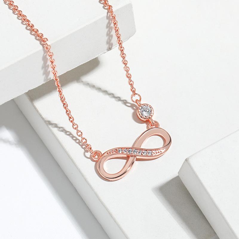 8 Characters Love Infinite Necklace, High-End Simplicity Mobius Infinite Symbol Necklace