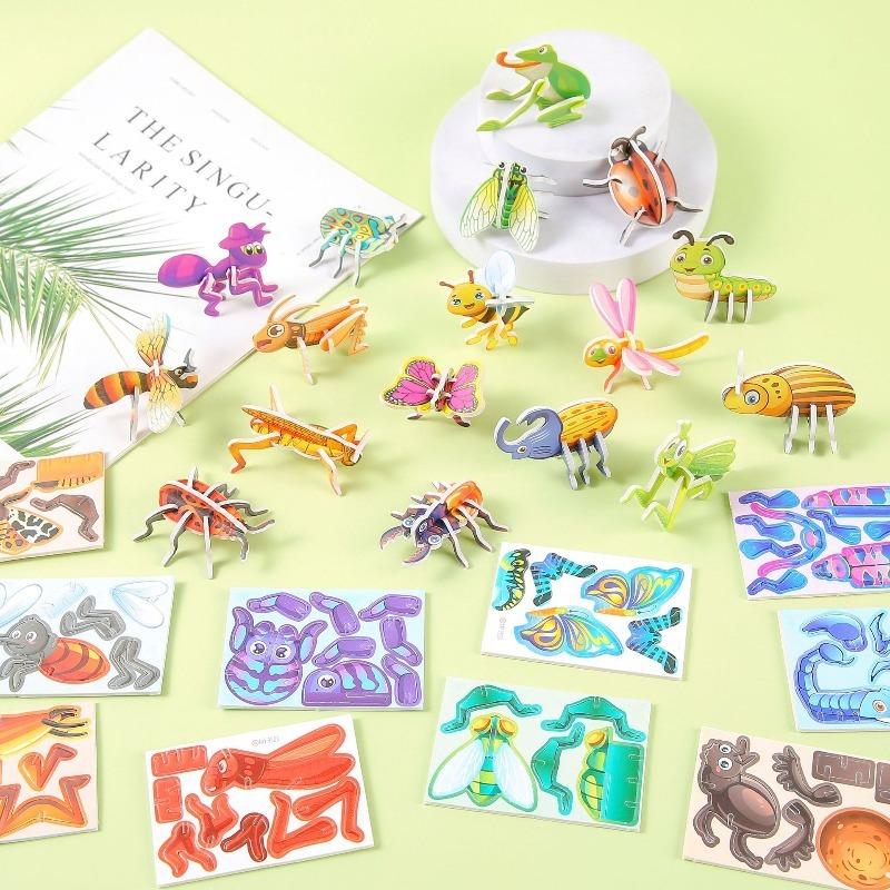30 шт. 3D животные из пены, пазлы для детей, Монтессори, обучающие DIY игрушки, набор пазлов для детей, малышей, подарки на день рождения