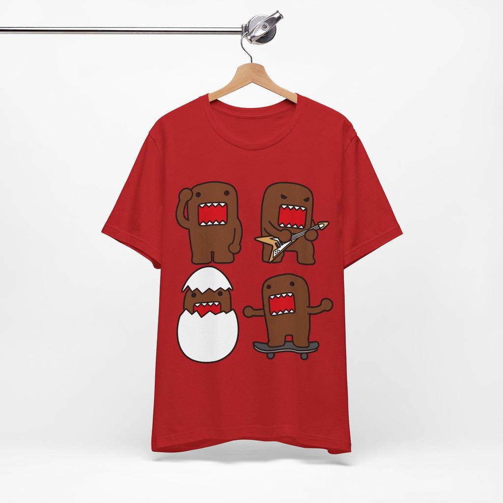 Domo Kawaii Y2K Retro Print Plus Size Men's Streetwear Cotton T-shirt