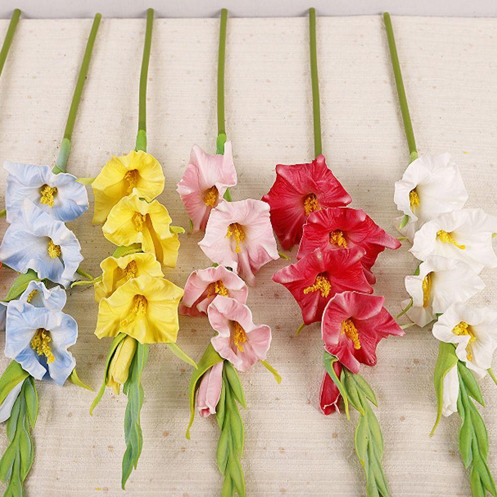 Real Touch Simulation Gladiolus Flower Floral Art Fake Flowers Bedroom Decoration