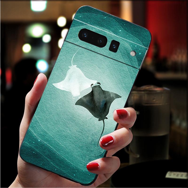 Phone Case For Google Pixel 10 9 Pro XL 9A 8 7 6 Pro Pixel 8A 7A 6A Pixel 8 7 6 5 Ocean Animal Manta Rayjpg