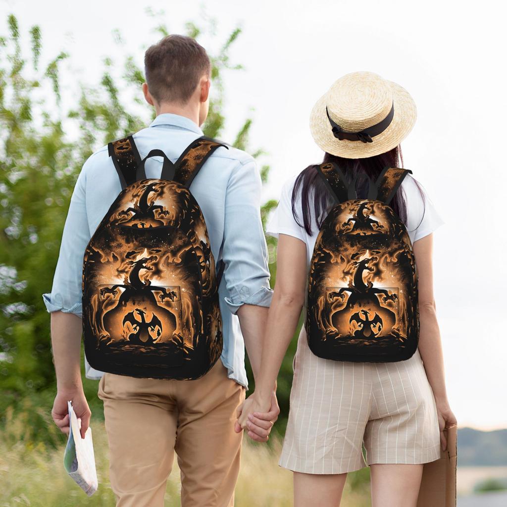Модный рюкзак с Чаризардом из Покемонов Mochilas Однотонный Для улицы На молнии Rucksack