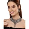 Fashion Latest Stylish Traditional Oxidised Silver Necklace Jewellery Set for Women
