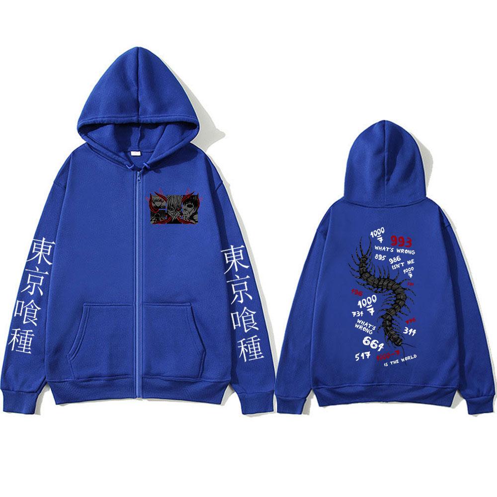 Anime Tokyo Ghoul Ken Kaneki Zipper Hoodies Men Women Clothing Fashion Zip Up Hooded Sweatshirts Long Sleeves Jacket Caot Hoodie
