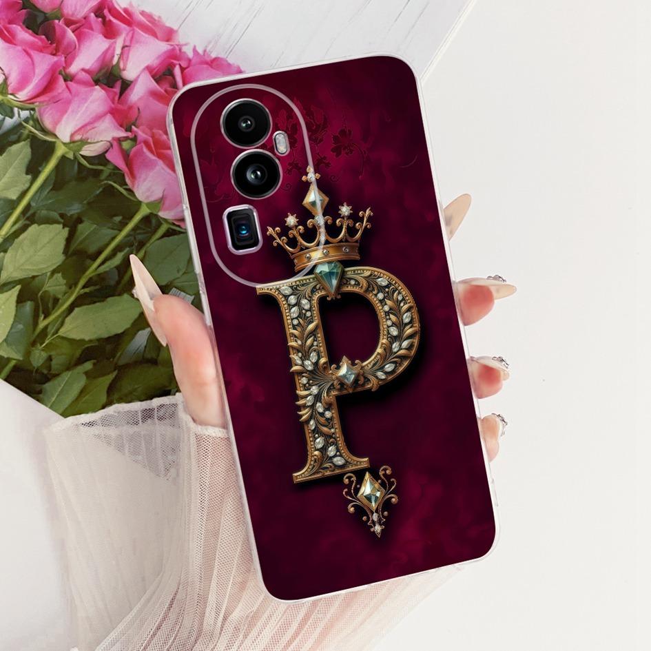 Чехол для OPPO Reno 10 Pro+ CPH2521 Роскошная Корона Буквы Мягкий Силикон ТПУ Чехол для Телефона Для OPPO Reno 10 Pro Reno10 Pro Plus Funda