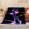 For Sailor Moon,Anime,Silhouette-Themed Flannel Blanket, Glam Style, Digital Print, All-Season Comfort, Tear-Resistant, Knitted Craftsmanshi