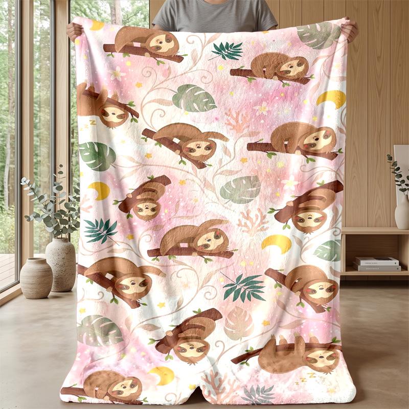 Cute Safari Animals Together blanket Personalized Name Flannel Blanket Soft Cozy Plush Throw for Sofa Bed Lightweight Home Decor