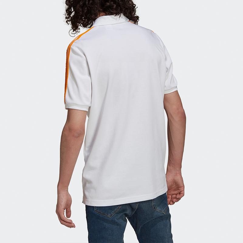 Adidas Polo Shirts Men's White Polo Collar Moderate Straight Fit GR4242