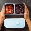 304 Stainless Steel Lunch Snack Box 2 Compartment Portable Grids Bento Fruit Food Storage Containers for Camping School