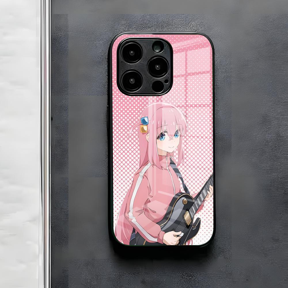 B-Bocchi The Rock H-Hitori Gotoh Phone Case For IPhone 17 Air 16 E Pro Max 15 14 13 Mini 12 Pro 11 Max Plus Black Glass Cover